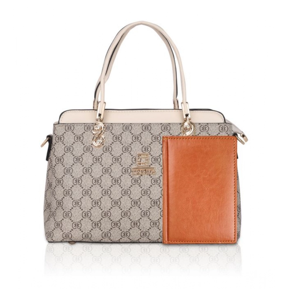 Generic Women's Faux Leather Printed Handbag (Beige) - Image 6