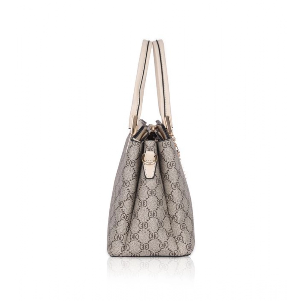 Generic Women's Faux Leather Printed Handbag (Beige) - Image 3