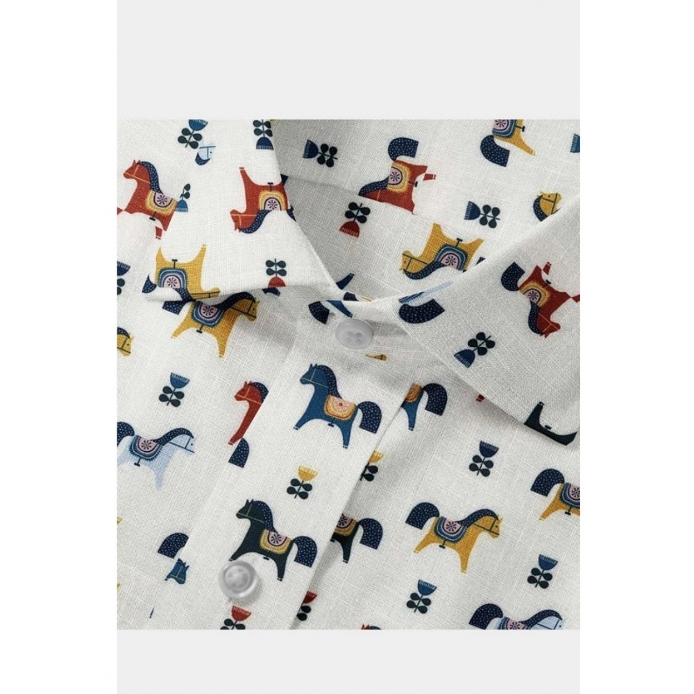 Generic Men's Cotton Blended Printed Full Sleeve Shirt (Multicolor) - Image 6