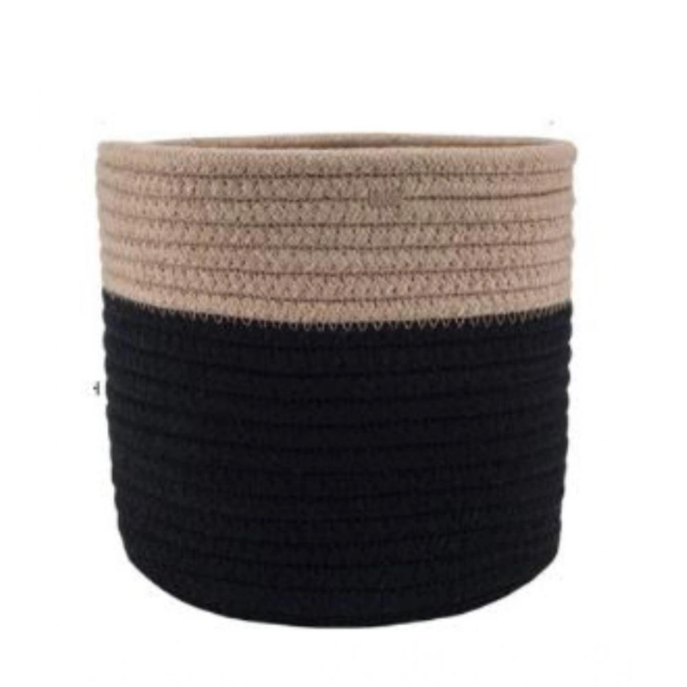 Generic Cotton Flower Pot With Out Lid (Beige-Black) - Image 2