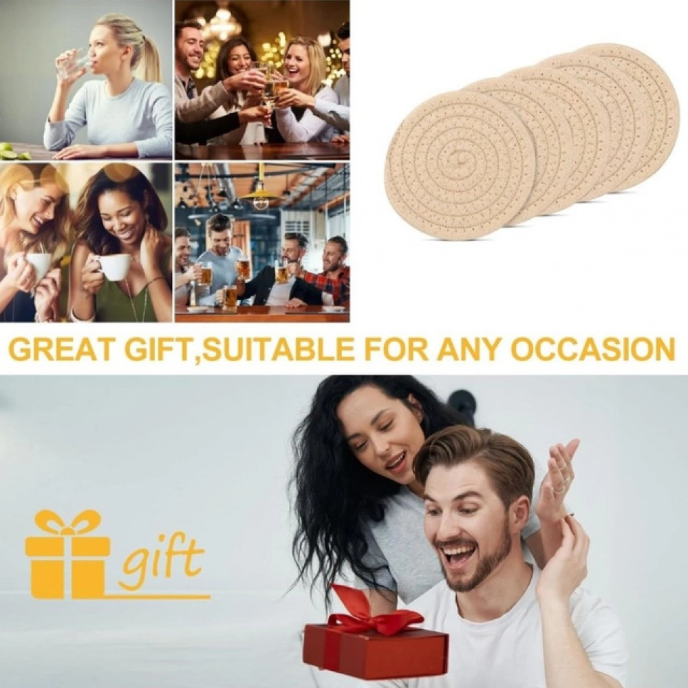 Generic Cotton Rope Drink Coasters 6 Pcs Set (Cream) - Image 4