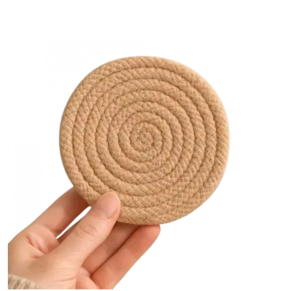 Generic Cotton Rope Drink Coasters 6 Pcs Set (Beige) - Image 3