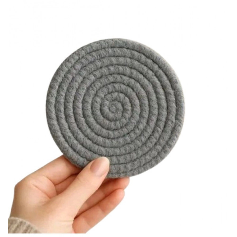 Generic Cotton Rope Drink Coasters 6 Pcs Set (Gray) - Image 3