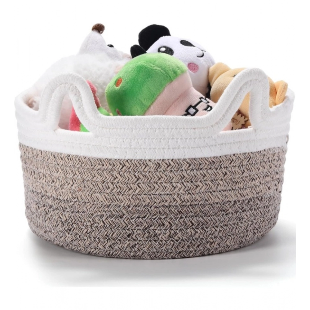 Generic Cotton Pack Of_1 Cat Basket 8x4 Inch Storage Basket For Clothes (Multicolor) - Image 2