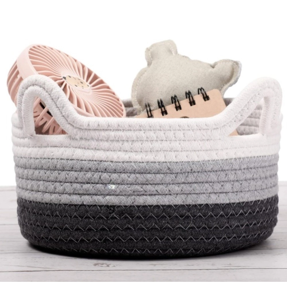 Generic Cotton Pack Of_1 Cat Basket 8x4 Inch Storage Basket For Clothes (Multicolor) - Image 2