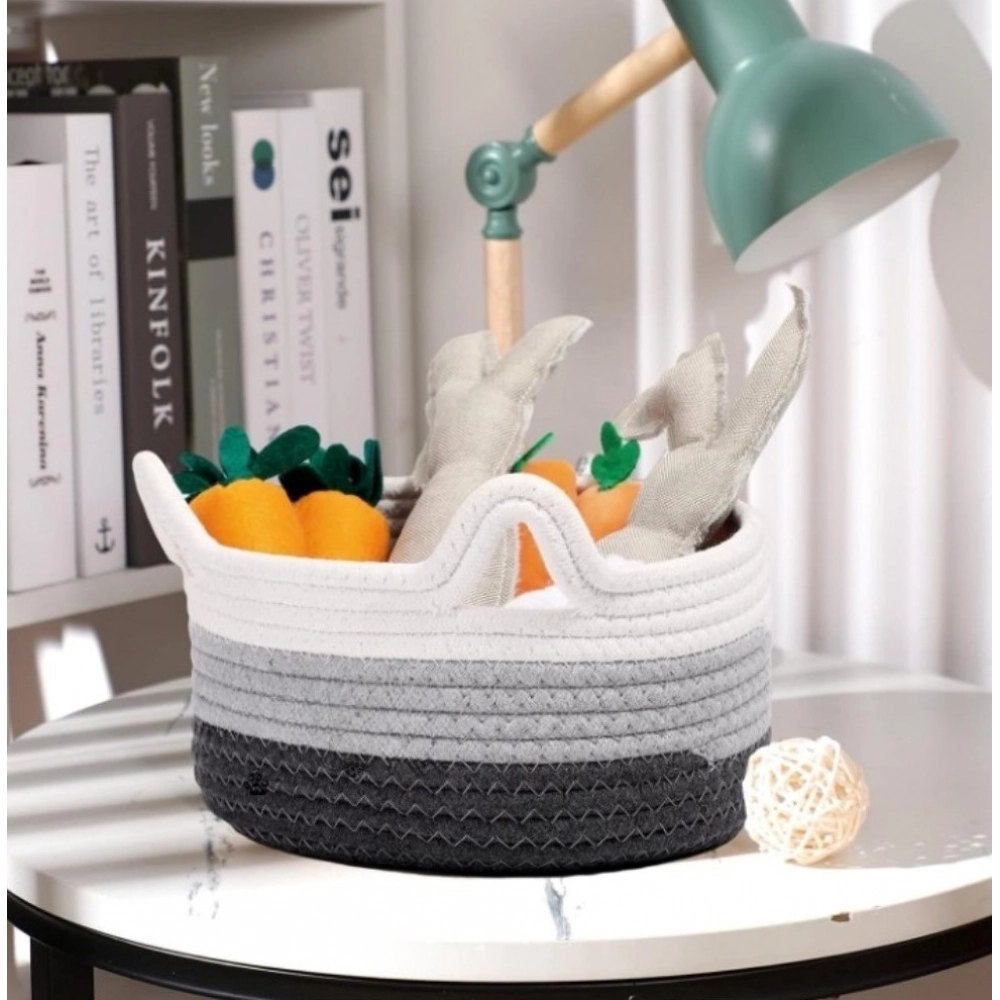 Generic Cotton Pack Of_1 Cat Basket 8x4 Inch Storage Basket For Clothes (Multicolor)