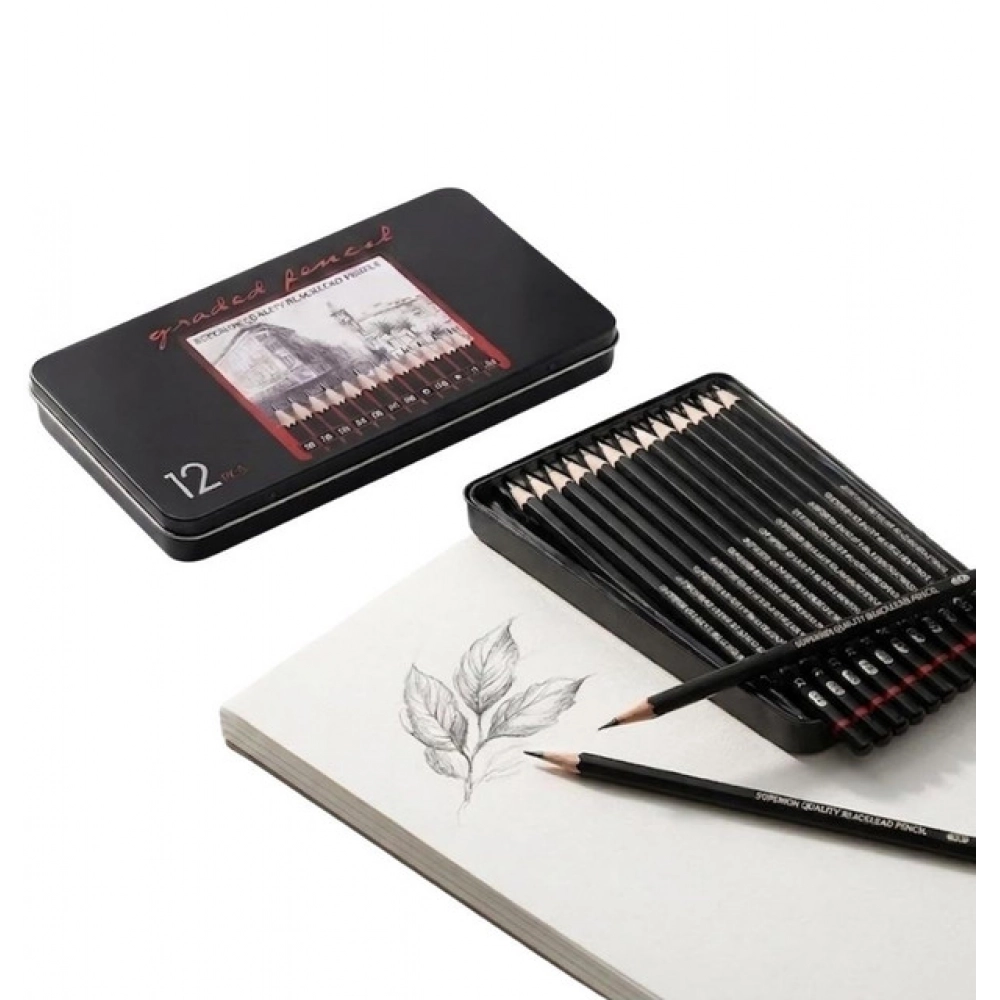 Generic Pack of 2 12 pcs Art Pencil Kit Set (Black) - Image 2