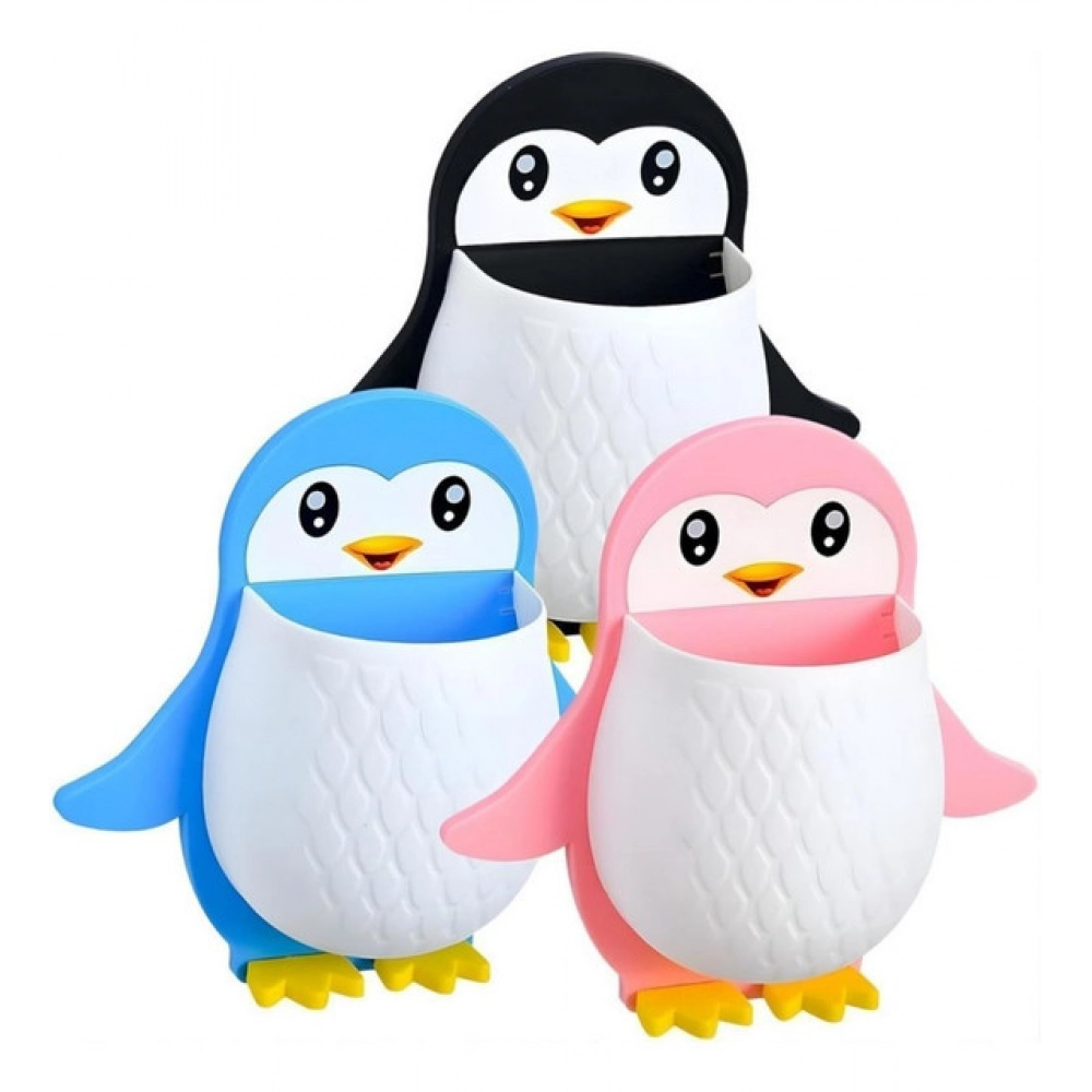 Generic Pack of 3 Wall Mounted Penguin Design Toothpaste Holder (Multicolor) - Image 2
