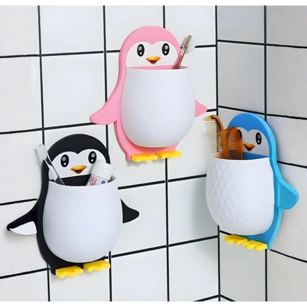 Generic Pack of 3 Wall Mounted Penguin Design Toothpaste Holder (Multicolor) - Image 4
