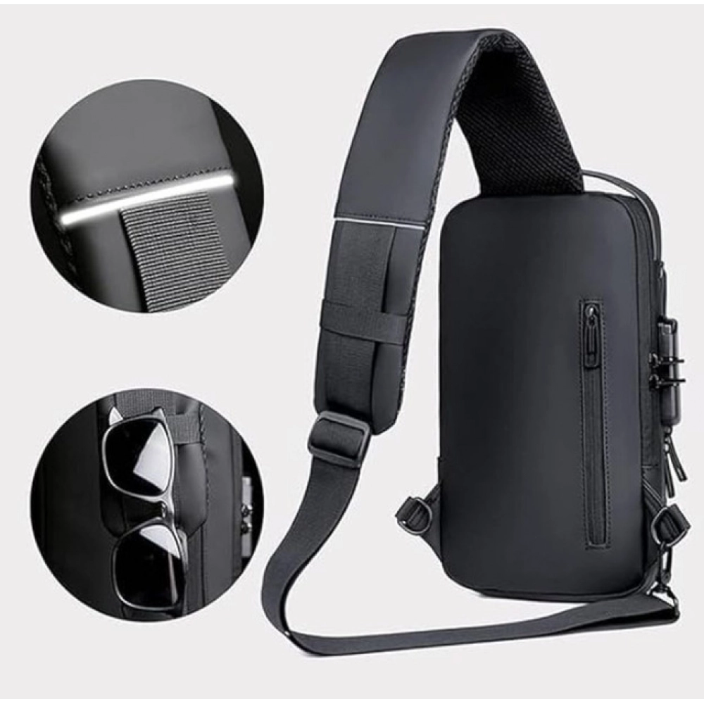 Generic Waterproof Sling Cross Backpack Bag (Black) - Image 4