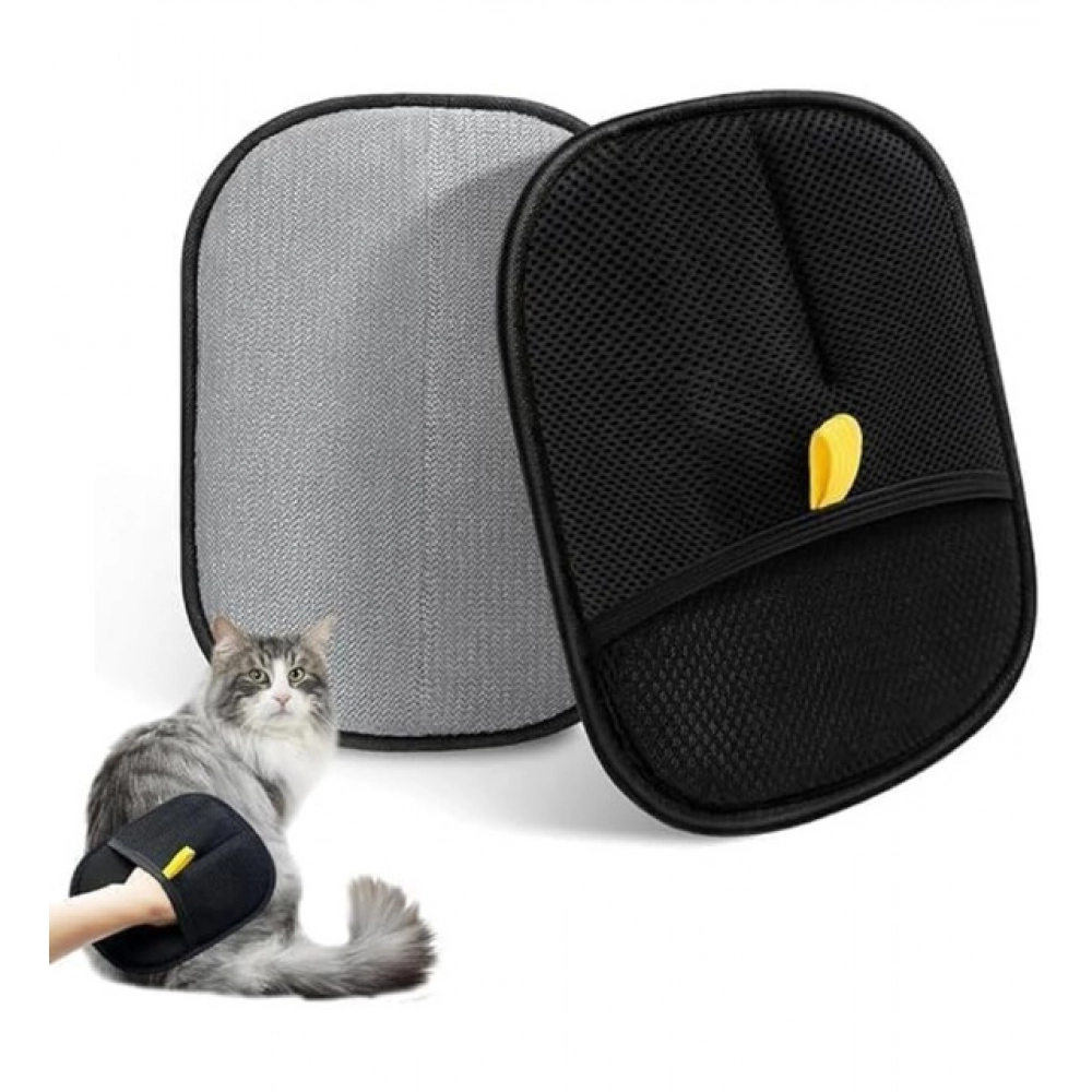 Generic Pack of 2 Cat Dog Hair Remover Gloves (Black)