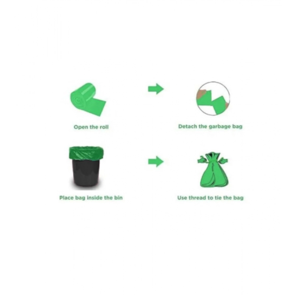 Generic Pack of 5 Biodegradeable Vegetable-Paper 17 x 19 Inches Garbage Bag (Green) - Image 4