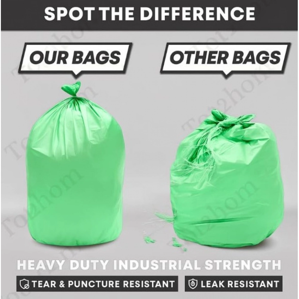 Generic Pack of 5 Biodegradeable Vegetable-Paper 17 x 19 Inches Garbage Bag (Green) - Image 5