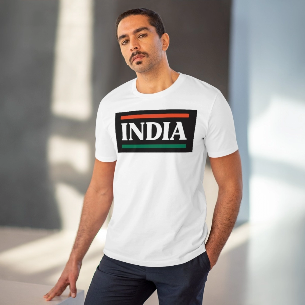Generic Men's PC Cotton India Printed T Shirt (Color: White, Thread Count: 180GSM) - Image 2