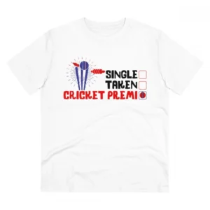 Generic Men's PC Cotton Cricket Design Printed T Shirt (Color: White, Thread Count: 180GSM)
