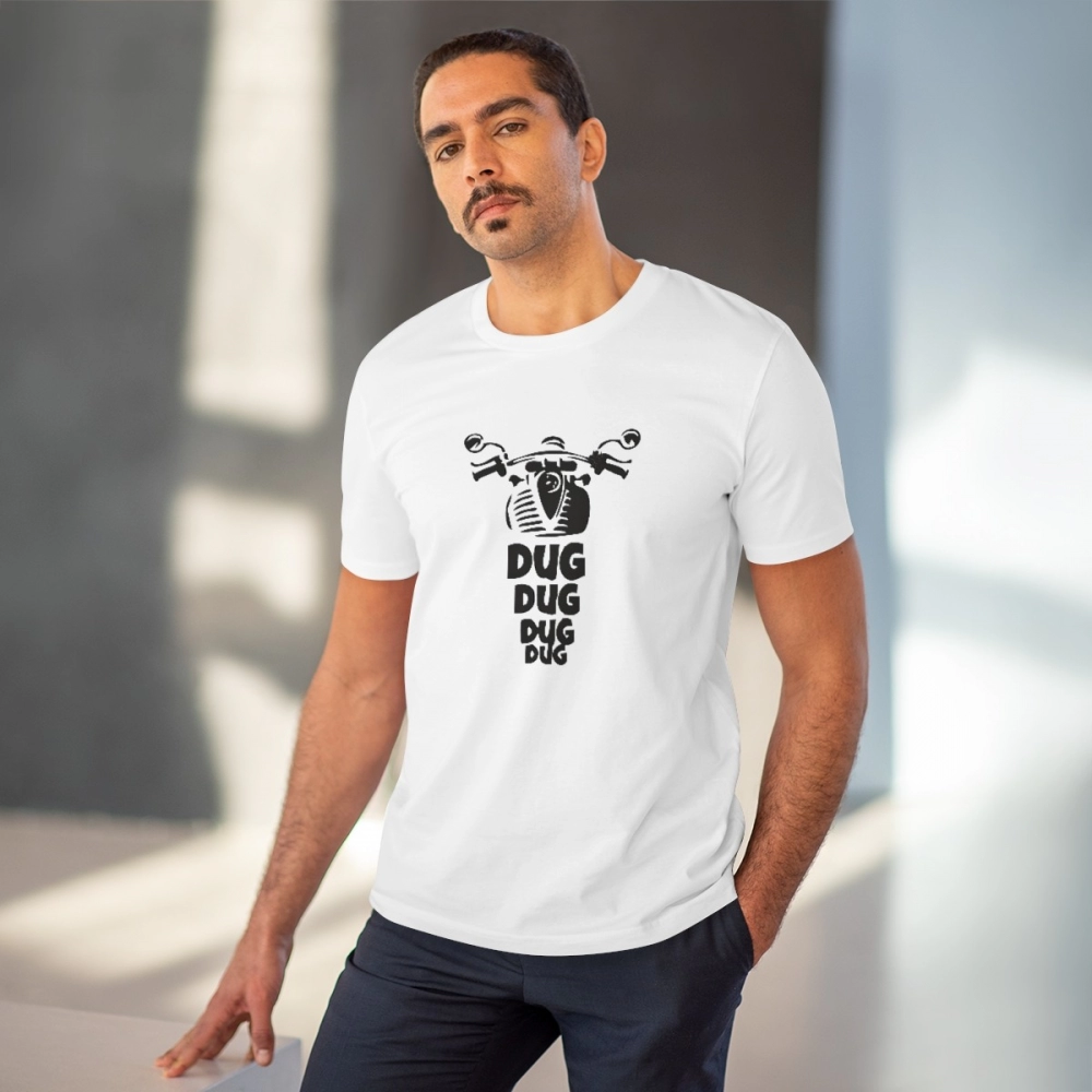 Generic Men's PC Cotton Bike Ride Design Printed T Shirt (Color: White, Thread Count: 180GSM) - Image 2