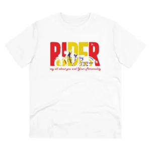 Generic Men's PC Cotton Bike Ride Design Printed T Shirt (Color: White, Thread Count: 180GSM)