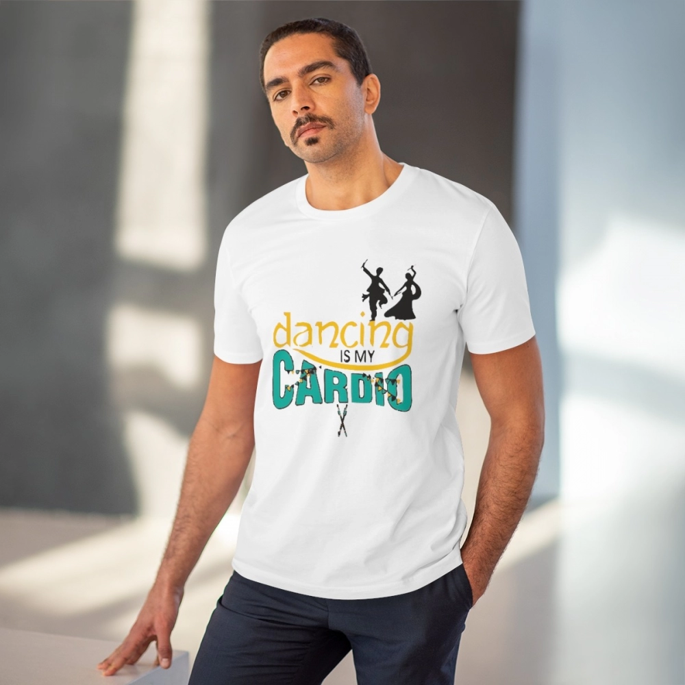 Generic Men's PC Cotton Dancing Is My Cardio Printed T Shirt (Color: White, Thread Count: 180GSM) - Image 2