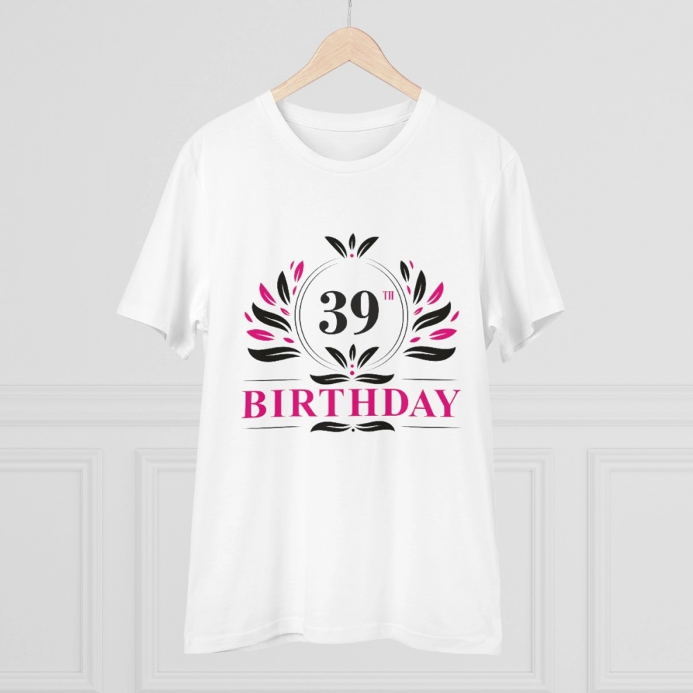 Generic Men's PC Cotton 39th Birthday Printed T Shirt (Color: White, Thread Count: 180GSM) - Image 5