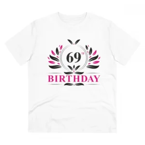 Generic Men's PC Cotton 69th Birthday Printed T Shirt (Color: White, Thread Count: 180GSM)