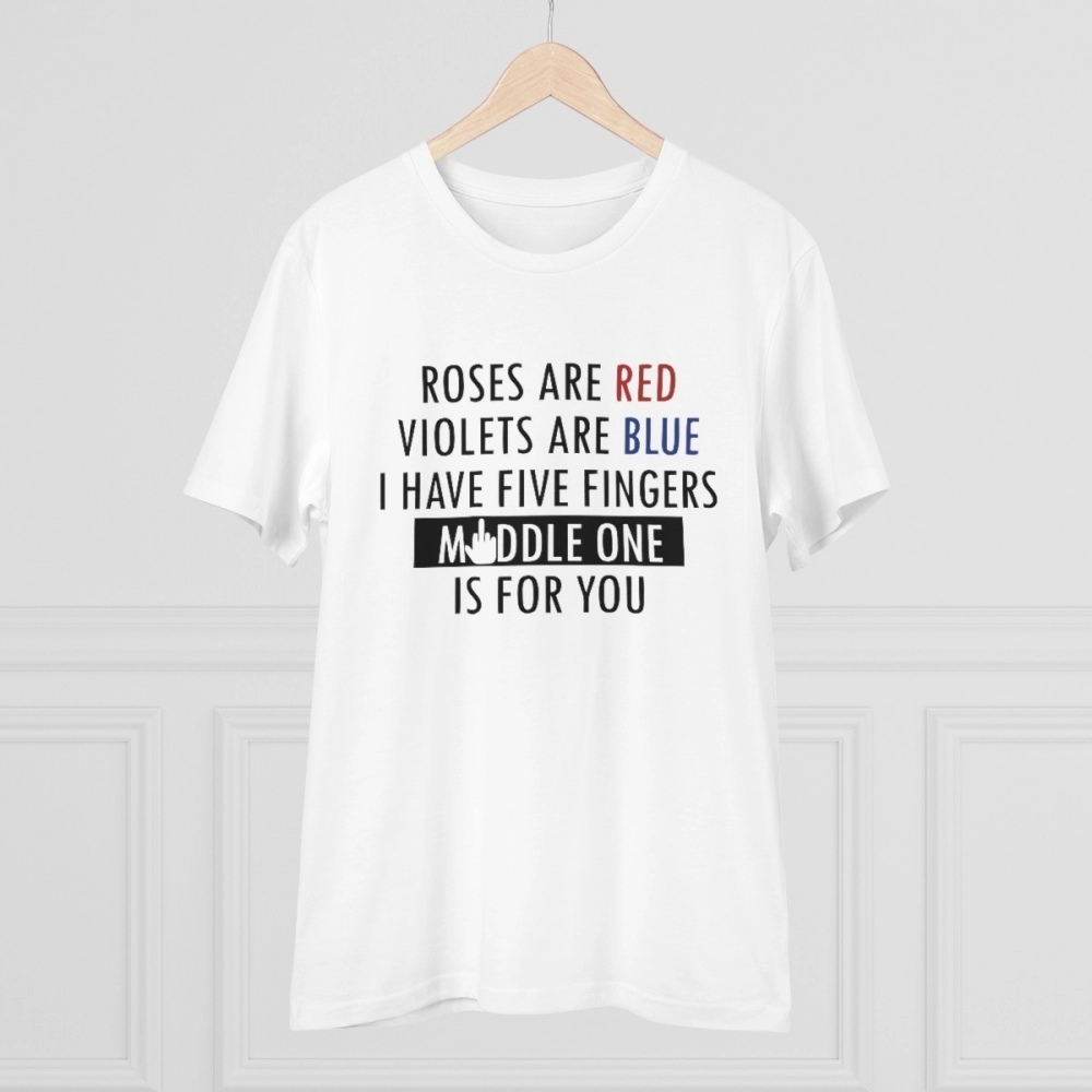 Generic Men's PC Cotton Roses Are Red Printed T Shirt (Color: White, Thread Count: 180GSM) - Image 5