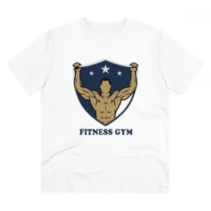Generic Men's PC Cotton Fittnes Gym Printed T Shirt (Color: White, Thread Count: 180GSM)