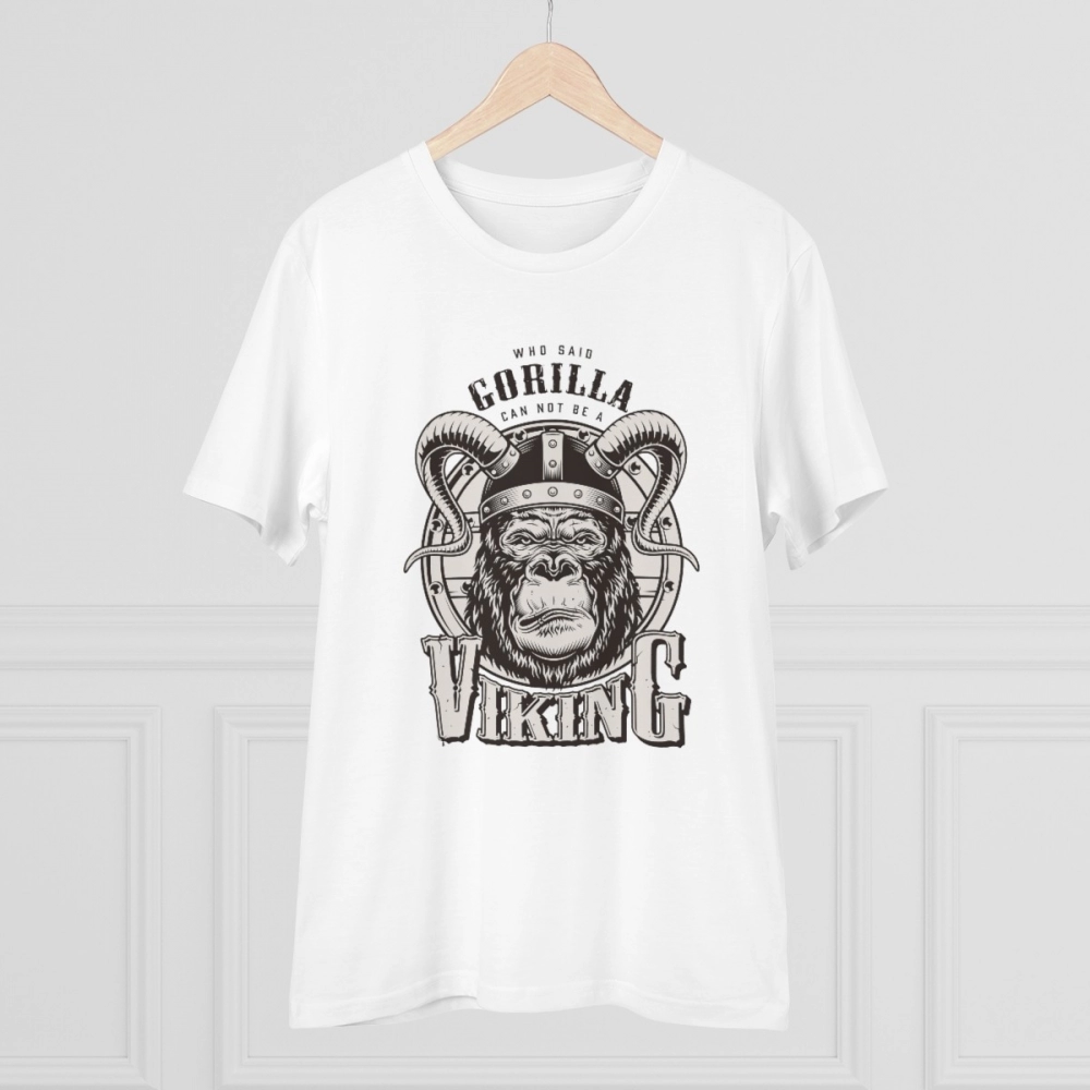 Generic Men's PC Cotton Gorila Desing Printed T Shirt (Color: White, Thread Count: 180GSM) - Image 5