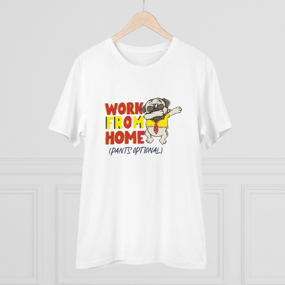 Generic Men's PC Cotton Work From Home Desing Printed T Shirt (Color: White, Thread Count: 180GSM) - Image 5