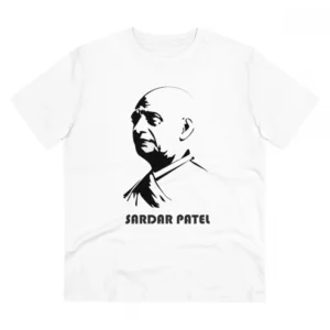 Generic Men's PC Cotton Sardar Patel Printed T Shirt (Color: White, Thread Count: 180GSM)
