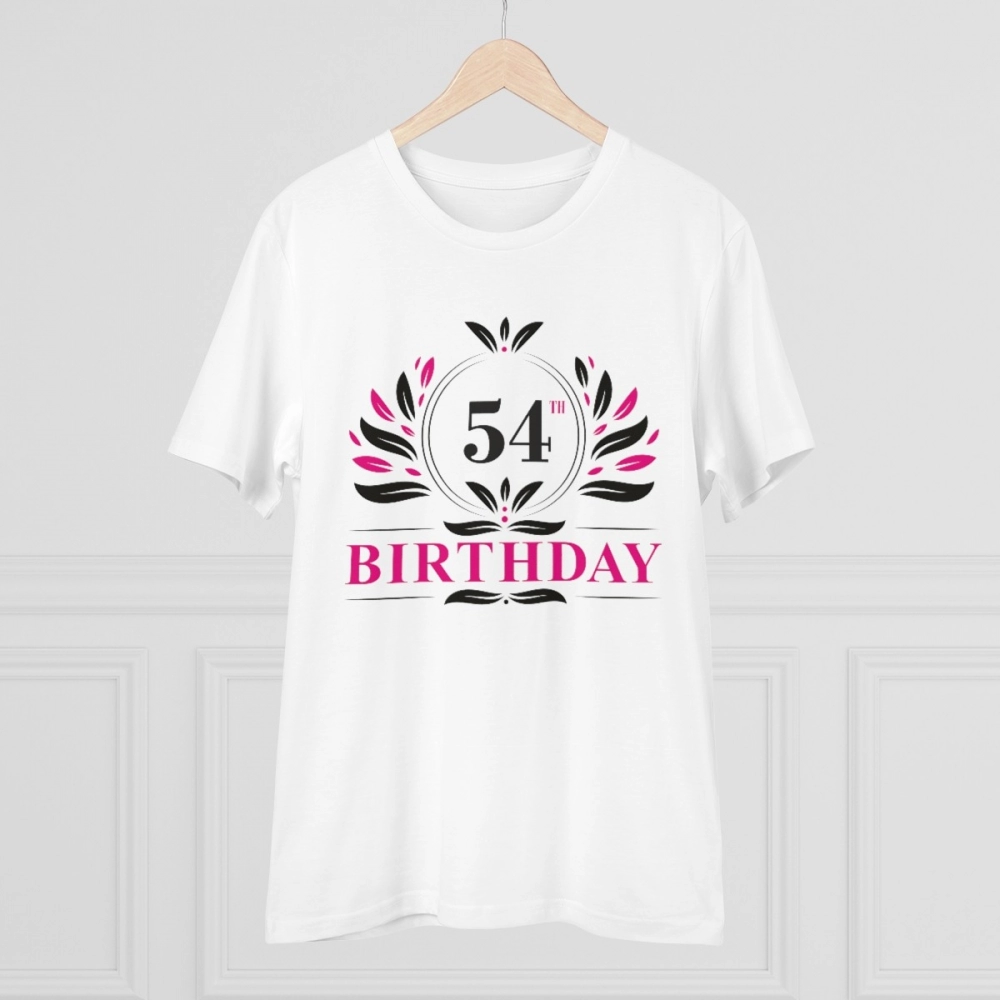 Generic Men's PC Cotton 54th Birthday Printed T Shirt (Color: White, Thread Count: 180GSM) - Image 5
