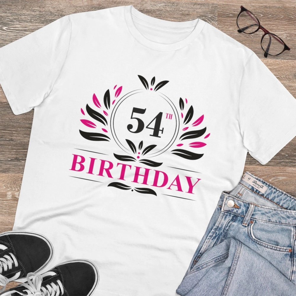 Generic Men's PC Cotton 54th Birthday Printed T Shirt (Color: White, Thread Count: 180GSM) - Image 4