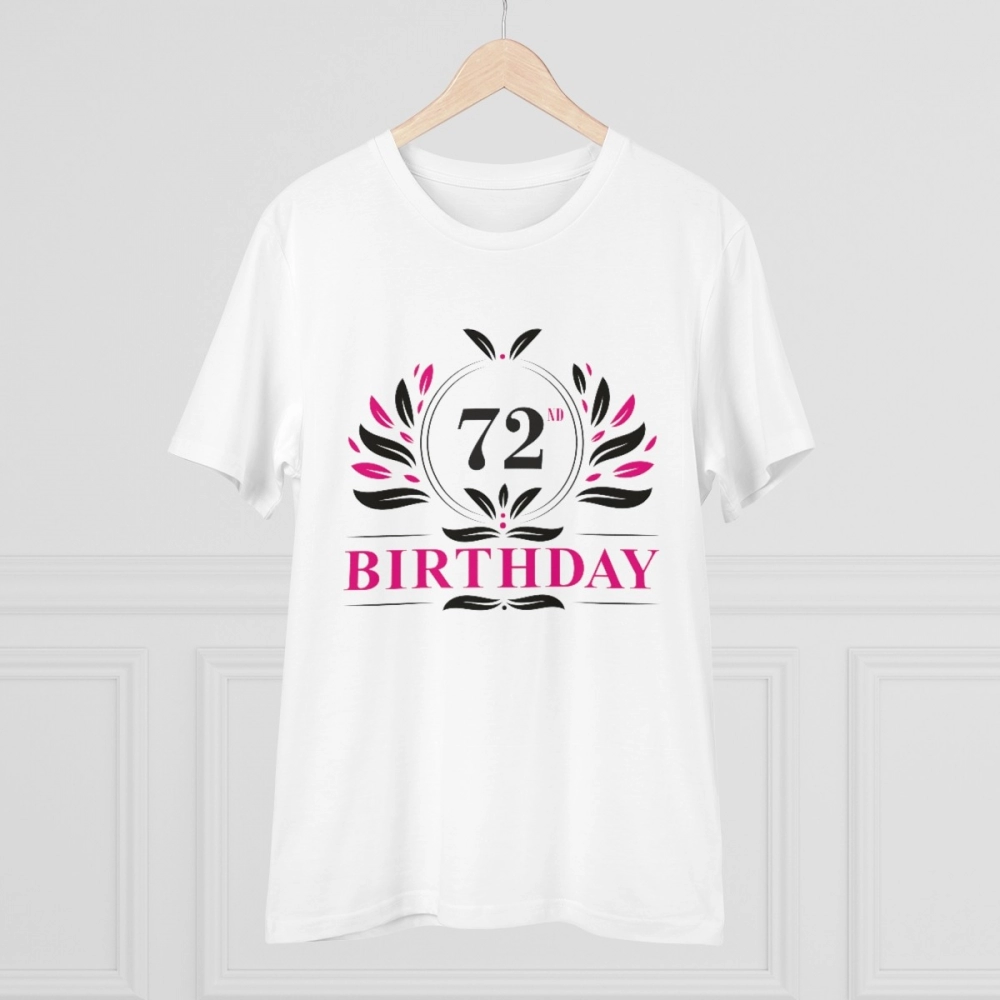 Generic Men's PC Cotton 72nd Birthday Printed T Shirt (Color: White, Thread Count: 180GSM) - Image 5