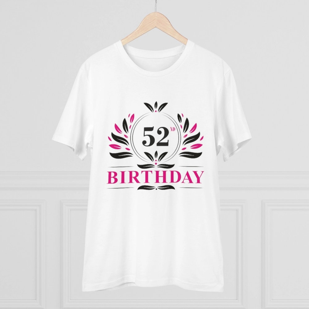 Generic Men's PC Cotton 52nd Birthday Printed T Shirt (Color: White, Thread Count: 180GSM) - Image 5