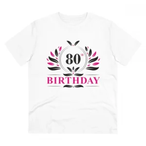 Generic Men's PC Cotton 80th Birthday Printed T Shirt (Color: White, Thread Count: 180GSM)