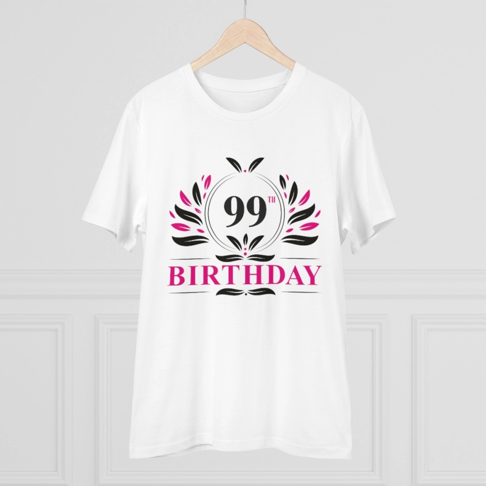 Generic Men's PC Cotton 99th Birthday Printed T Shirt (Color: White, Thread Count: 180GSM) - Image 5