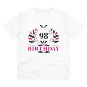 Generic Men's PC Cotton 98th Birthday Printed T Shirt (Color: White, Thread Count: 180GSM)