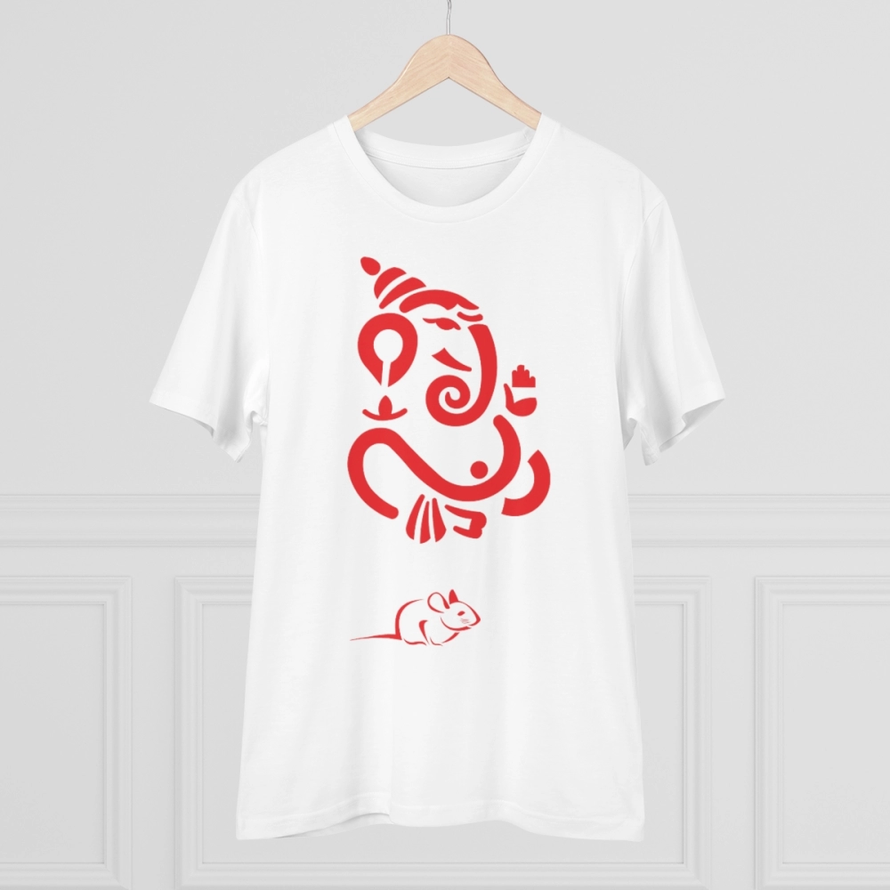 Generic Men's PC Cotton Ganesh Printed T Shirt (Color: White, Thread Count: 180GSM) - Image 5