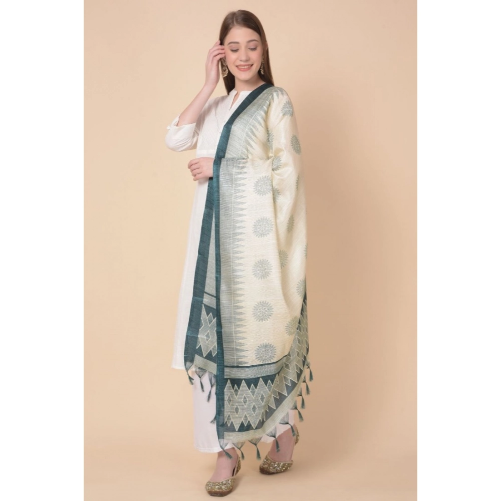 Generic Women's Art Silk Printed Dupatta (Grey, Length: 2.25 to 2.50 Mtr) - Image 5