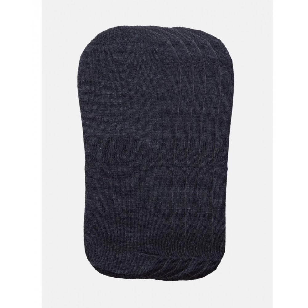 Generic 5 Pairs Unisex Casual Cotton Blended Solid No-show Socks (Dark Grey) - Image 2