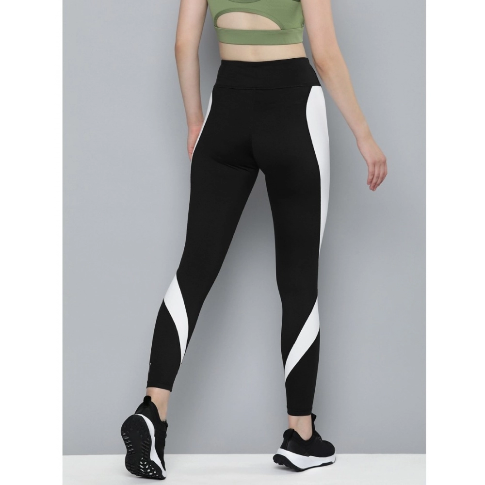 Generic Women's Polyster Solid Sport Leggings (Black & White) - Image 2