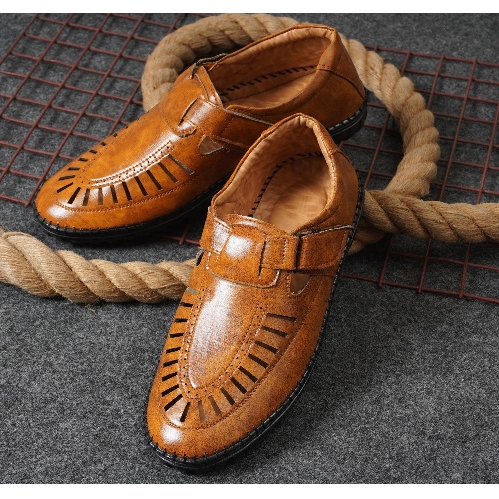 Generic Men's Faux Leather Sandal (Tan) - Image 5