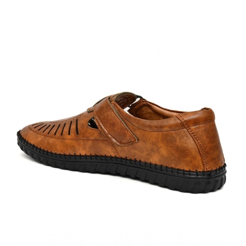 Generic Men's Faux Leather Sandal (Tan) - Image 2