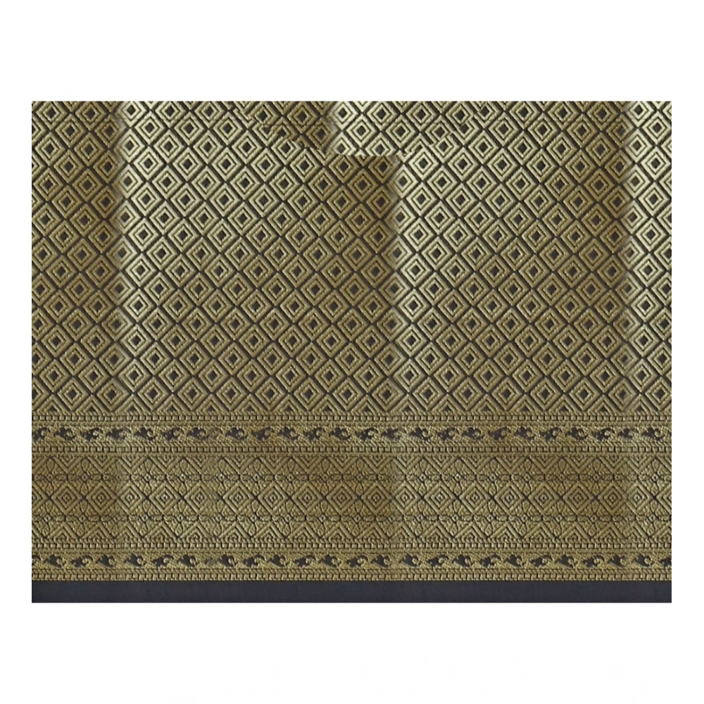 Generic Women's Jacquard Woven Saree With Unstitched Blouse 5.5Mtr (Red) - Image 3