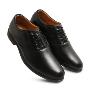 Generic Men's Casual Faux Leather Solid Lace-Up Formal Shoes (Black)