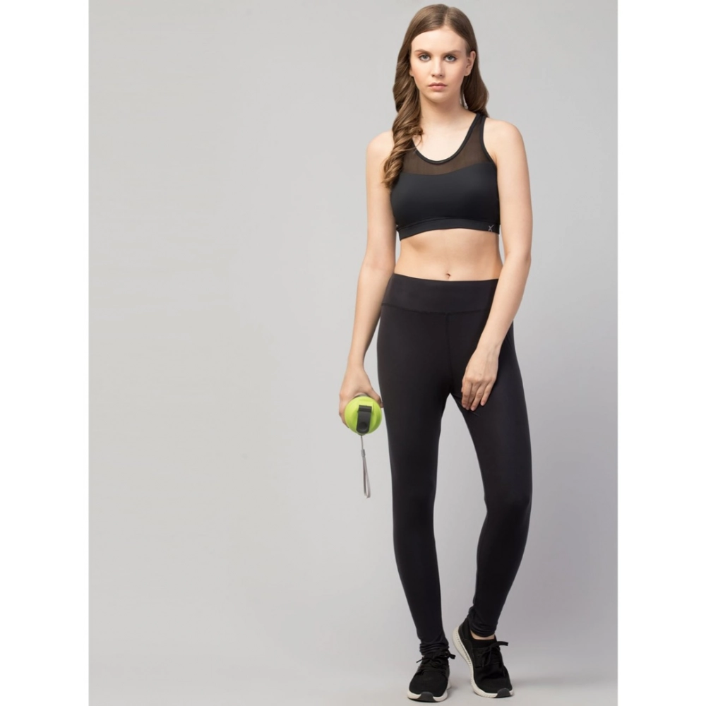 Generic Women's Polyester Solid Ankle Length High-Rise Tights (Black) - Image 5