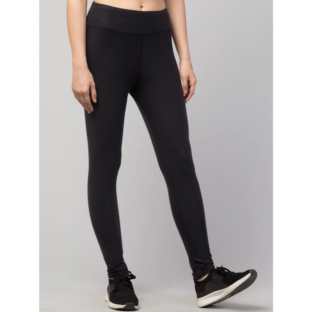 Generic Women's Polyester Solid Ankle Length High-Rise Tights (Black) - Image 6