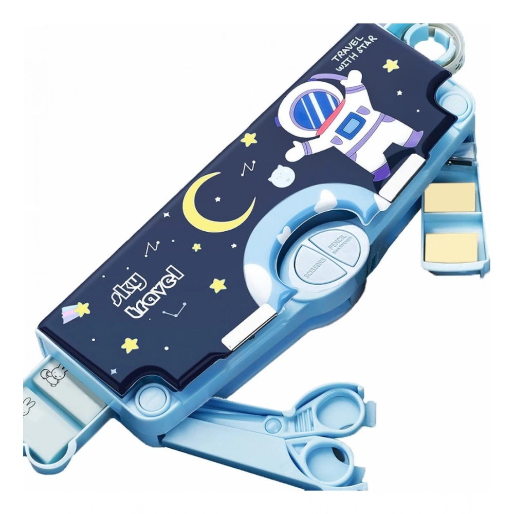 Generic Plastic Magnetic Pencil Case With Sharpener Compass Box For Kids (Multicolor ) - Image 4