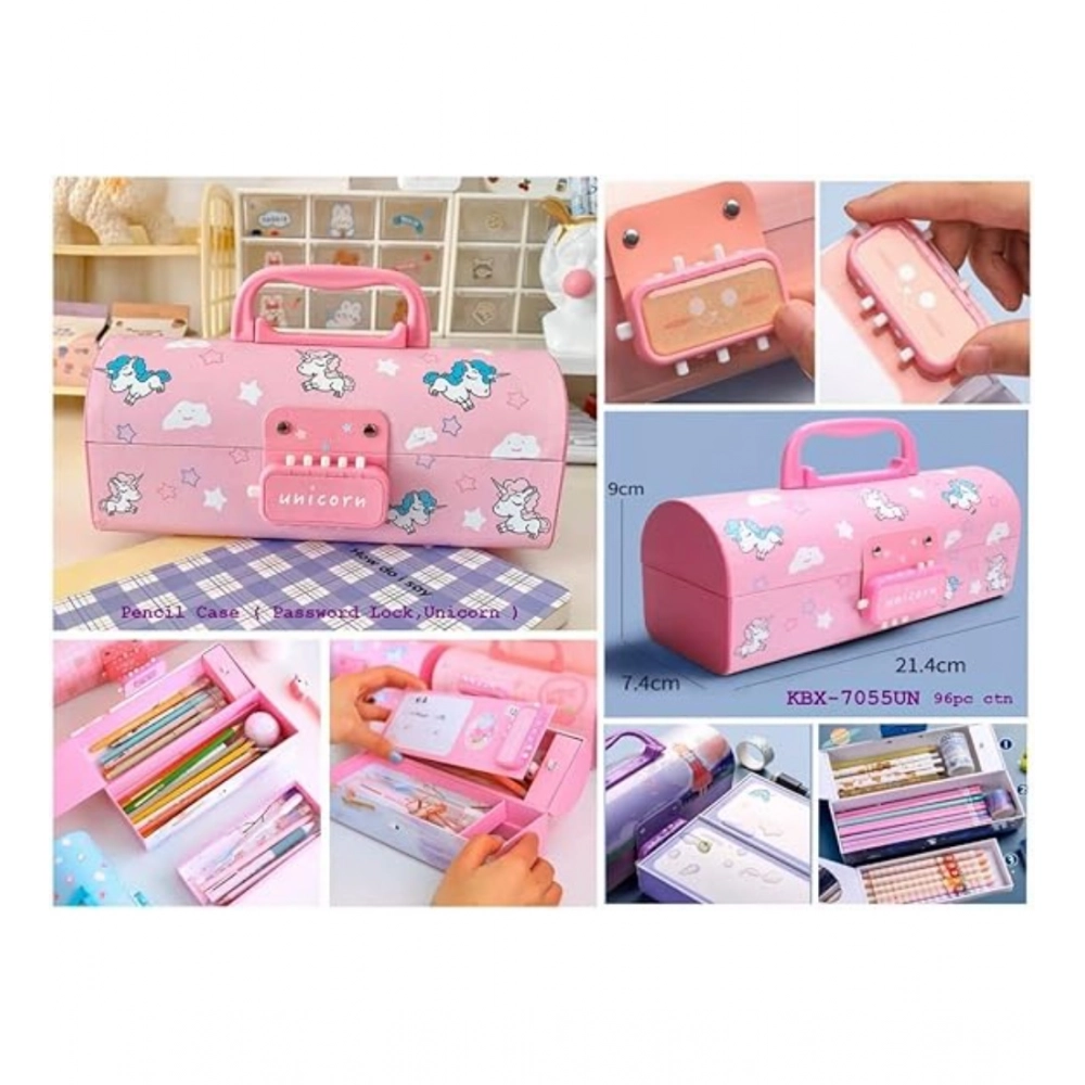 Generic Plastic Pen, Pencil Box Suitcase Style Password Lock (Multicolor ) - Image 4