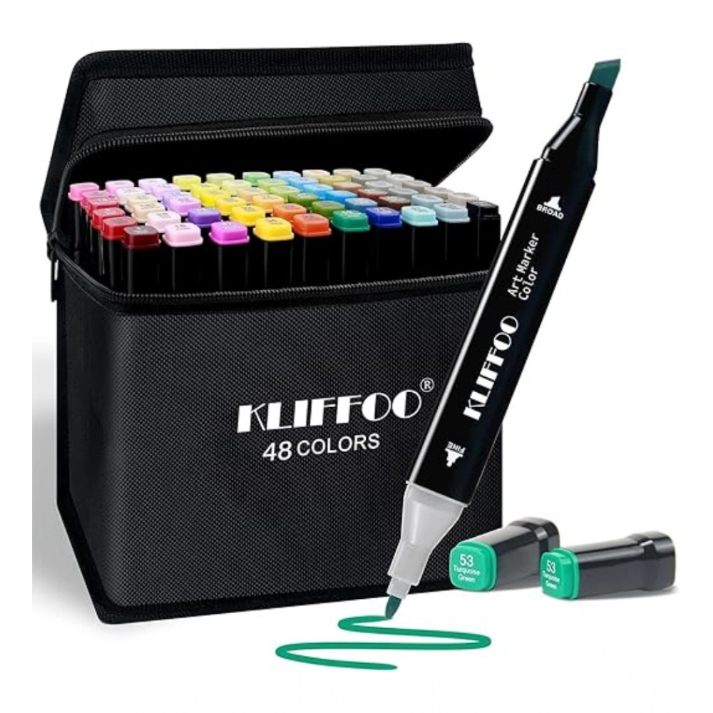 Generic Plastic 48Pcs Colors Art Markers Sketch Pen Dual Tip Artist Art Marker (Multicolor ) - Image 4
