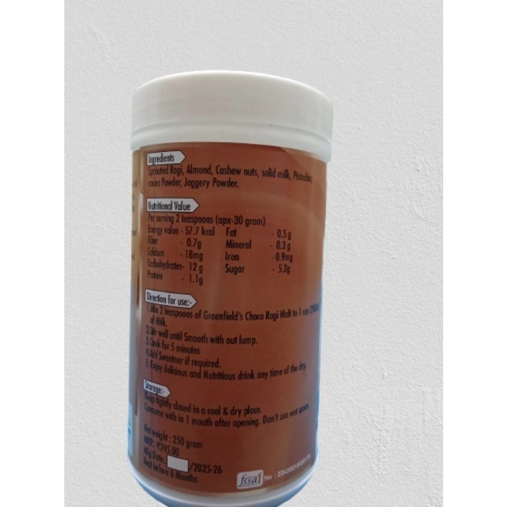 Generic Greenfield'S Sprouted Choco Ragi Malt (250GM) - Image 2